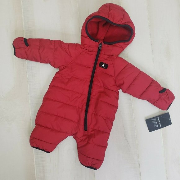Jordan Other - NIKE Air Jordan Newborn Baby Bunting Snowsuit Coat Black Red New Fleece Lined